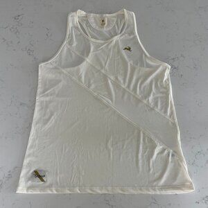 Tracksmith Strata Singlet Lightweight Technical Racing w Coldblack Ivory Sz M
